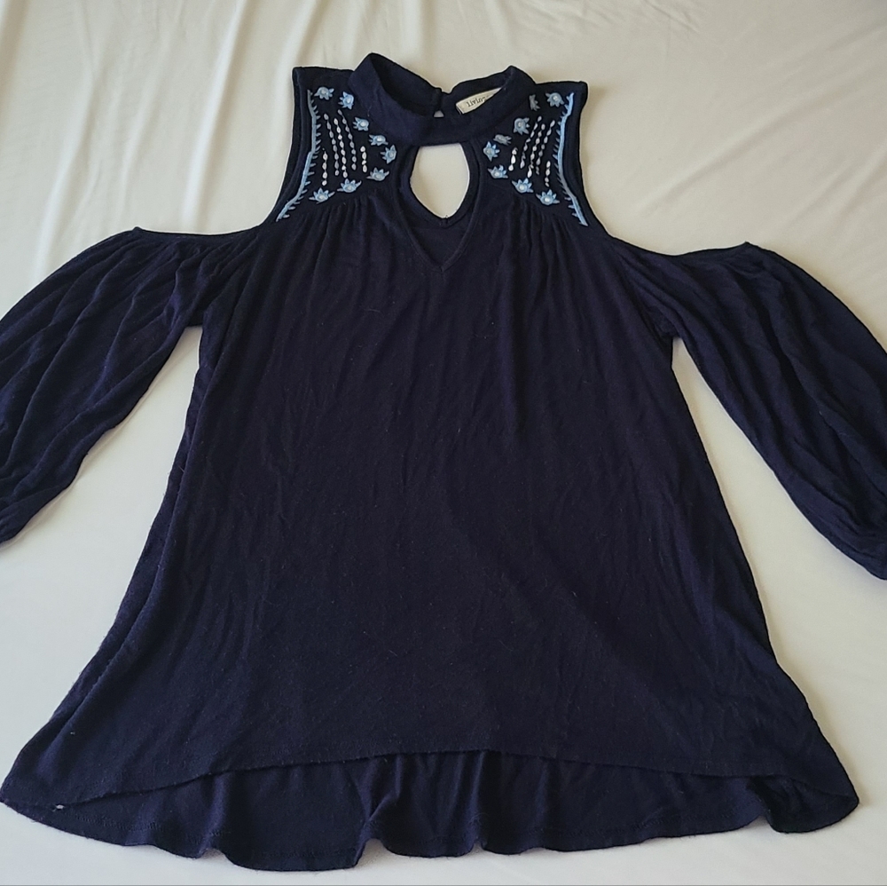 Blue cutout top